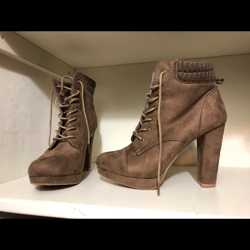 Charlotte Russe faux suede platform boots